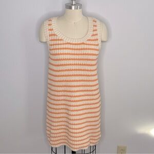 American Eagle Knit/Crochet Sleeveless Dress- Orange and Beige- Size Small- NWT